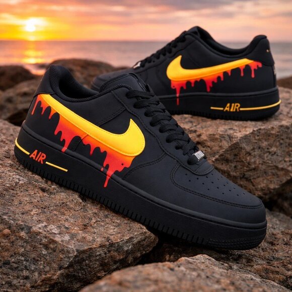 Nike Air Force 1 Custom Drip Shoes - Picture 1 of 6